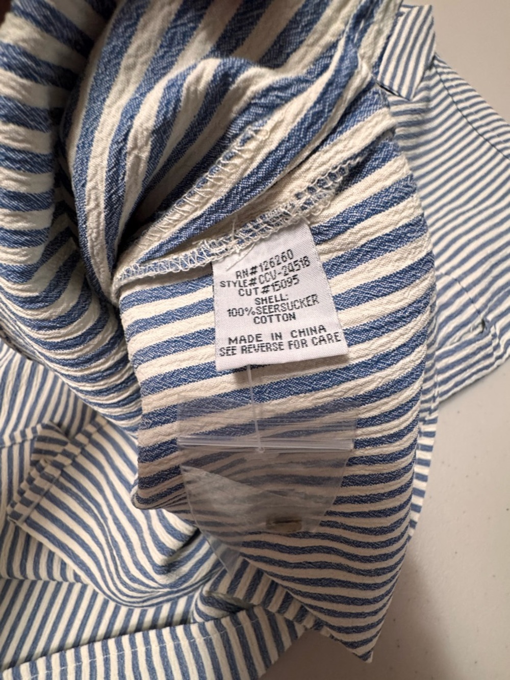 Velvet Heart Blue and White Vertical Stripe Shirt Seersucker - Picture 5 of 5